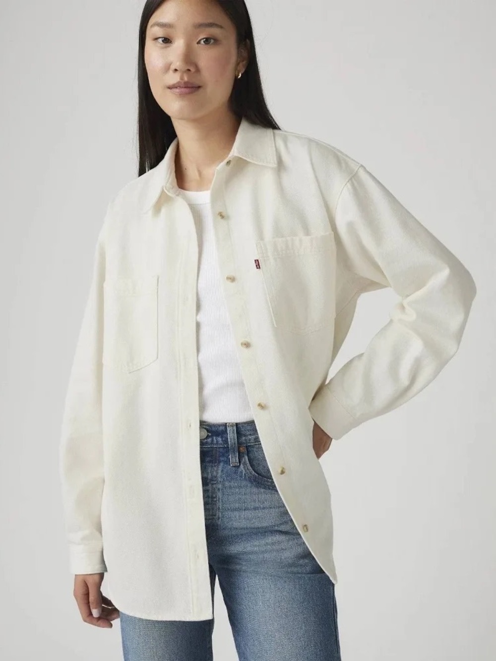 Levi’s Iris Ecru Denim Overshirt Shirt Jacket NWT Medium